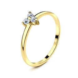 Gold Plated CZ Silver Rings NSR-2926-GP